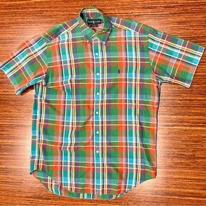 Vintage Polo by Ralph Lauren madras plaid shirt sleeve button down shirt medium